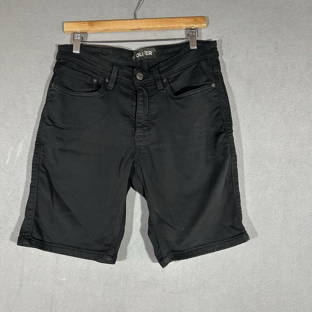 DU/ER Duer Shorts Mens 30 Black No Sweat Slim Fit N2X Cotton Stretch 5 Pocket
